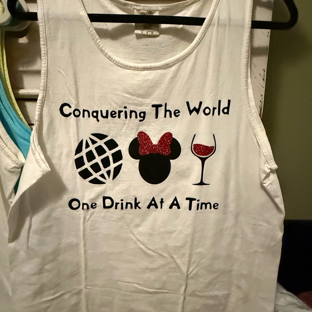 Comfort Colors Red and White Tank Top Conquering Design